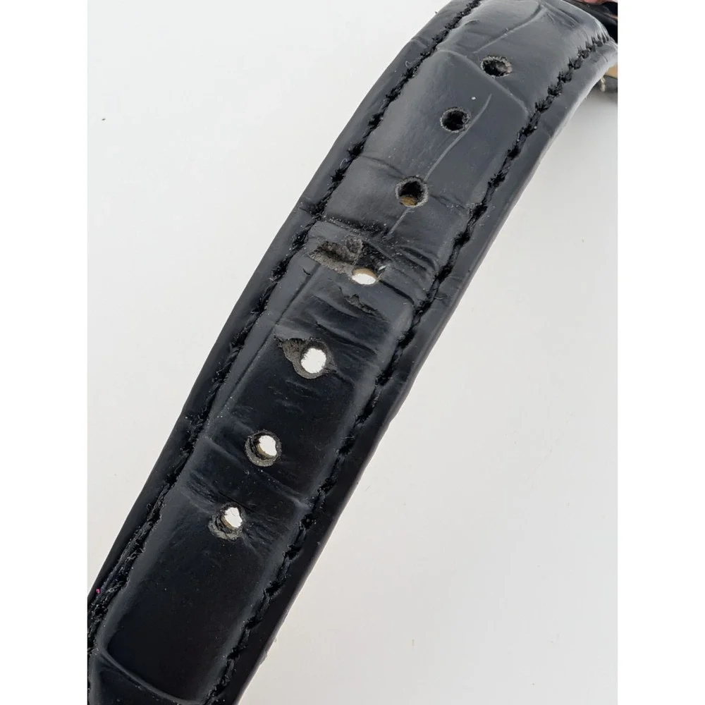 Rainforest Cafe Watch Women 28mm‎ Silver Case Blue Dial Black Band- New Battery